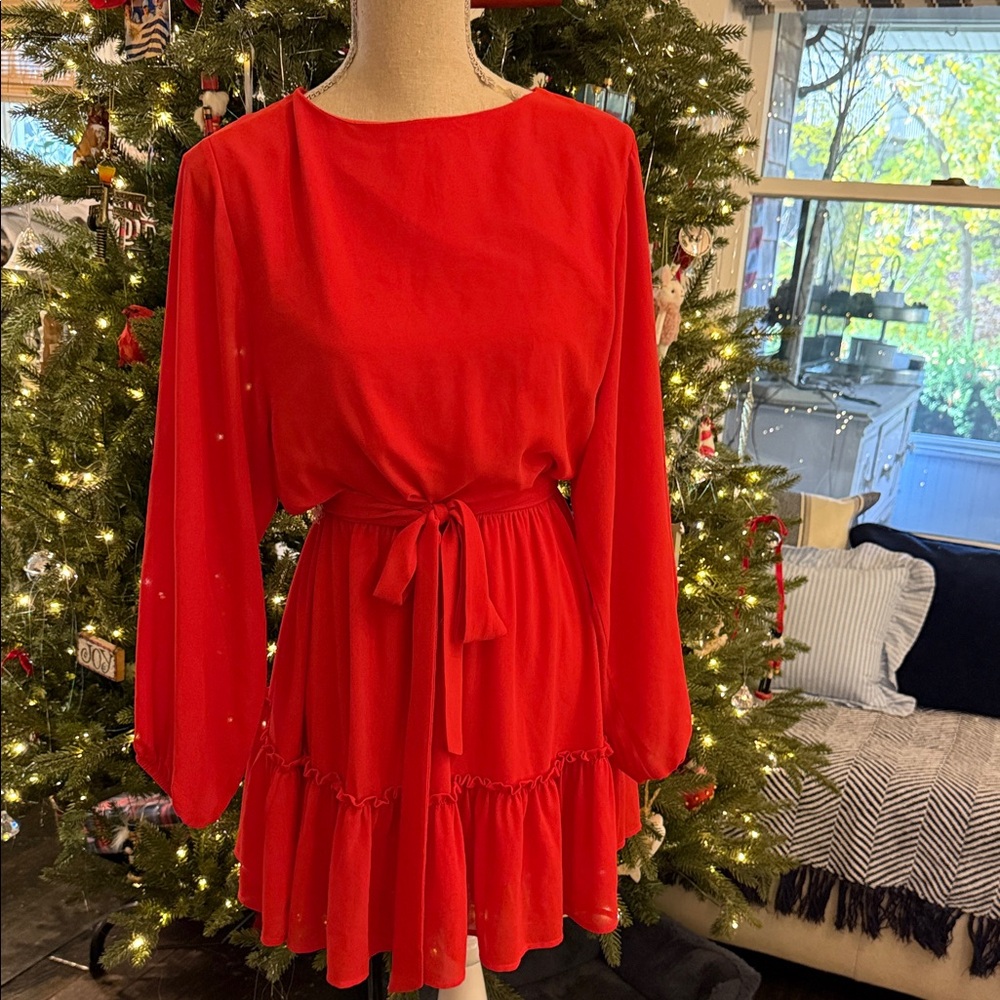 Holiday Elegant Red Mini Women's Dress- Tuckernuck Style